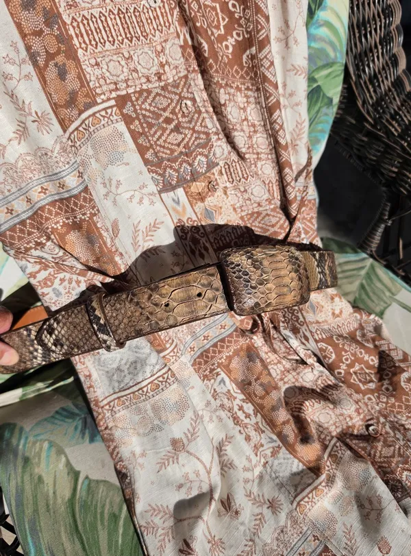 NWT Jane + Delancey Linen Blend Western Print Style Midi Dress Small - Image 11