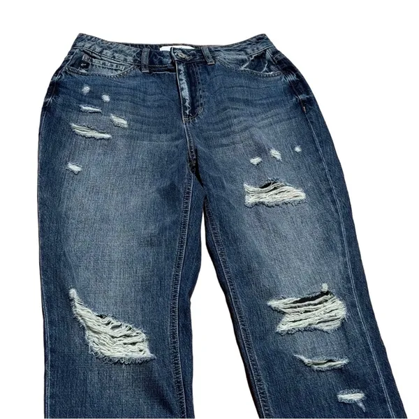 Kancan High Rise Girlfriend Jeans EUC Size 7/27 Blue - Image 4