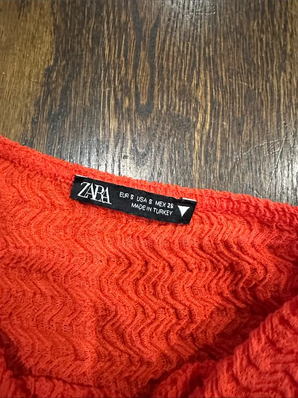 Zara orange Women’s Textured One-Shoulder Dress - Image 4