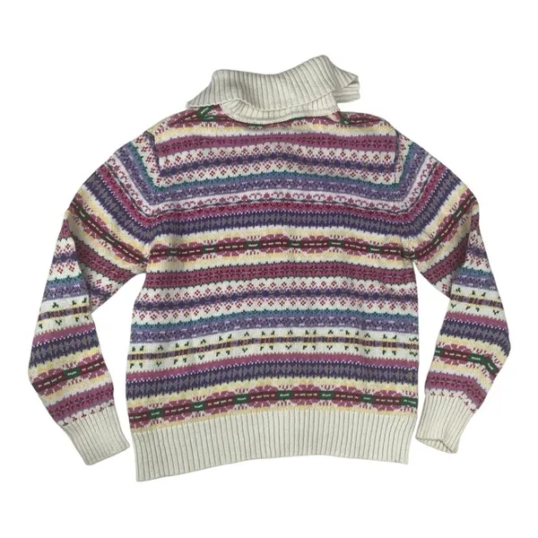 Heirloom collectibles size large fair isle multicolor full zip sweater nordic - Image 2