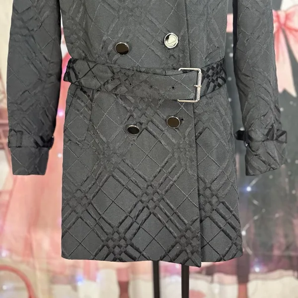 Calvin Klein Black Quilted Coat Jacked Double Breasted Women's Size M - Image 4