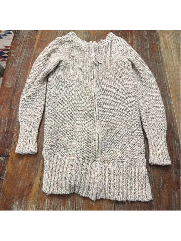Ruby Moon Chunky Knit Speckled Sweater Tunic Wool Blend Back Zip Medium - Image 11