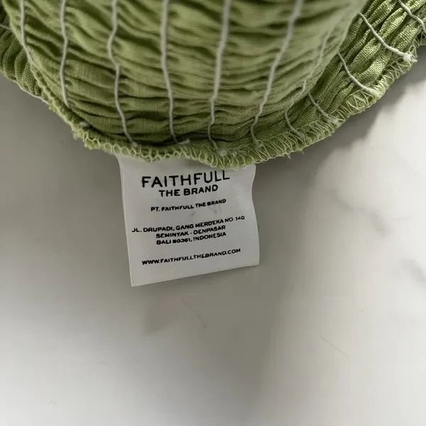Faithfull The Brand Cette Linen Smocked Mini Dress lime Green Size 4 Coquette - Image 3