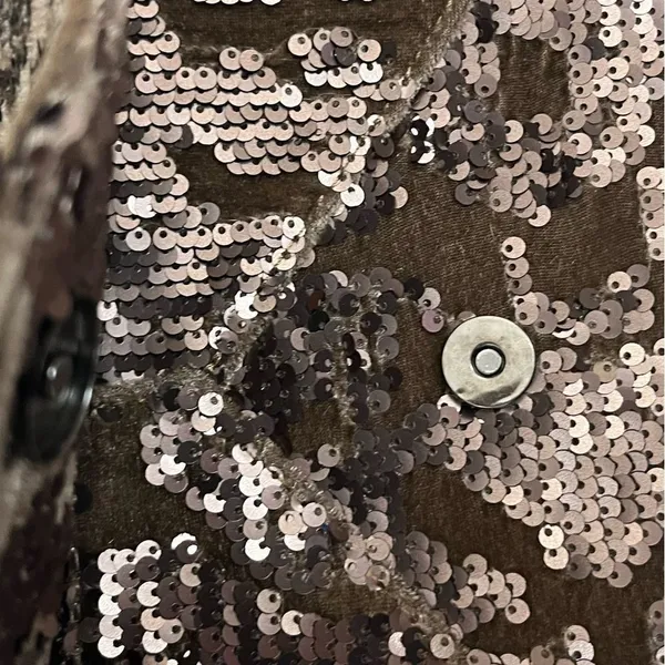 Lulus Bronze Sequin Envelope Convertible Crossbody/ Clutch NEW - Image 3
