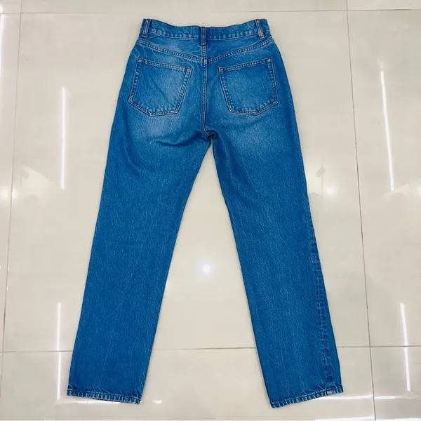 Reformation Jeans "Cynthia High relaxed" in Mykonos Blue Denim Jeans US26 - Image 9