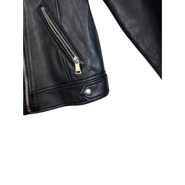 Ann Taylor Black Vegan Leather Edgy Moto Jacket NWT Women Sz XS - Image 12