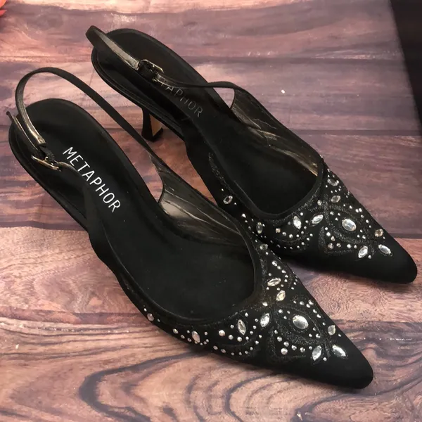 Metaphor sz 9 black w/ sequins women shoes - Image 2