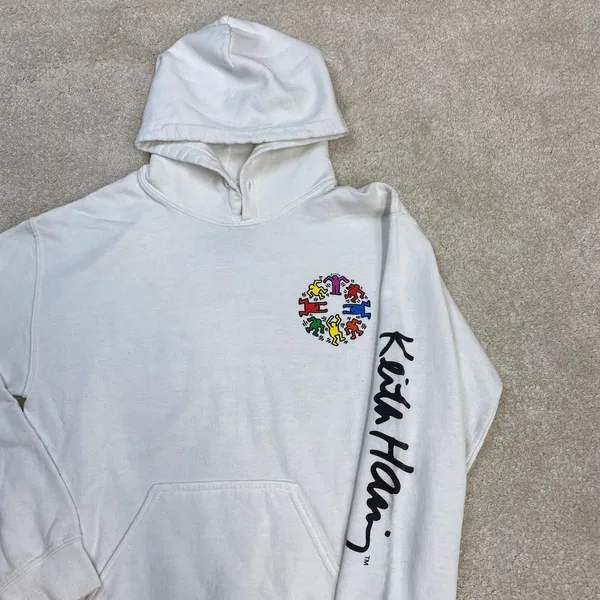 Keith Haring Circle Of Men Graphic Hooded Sweatshirt Size S - Image 2