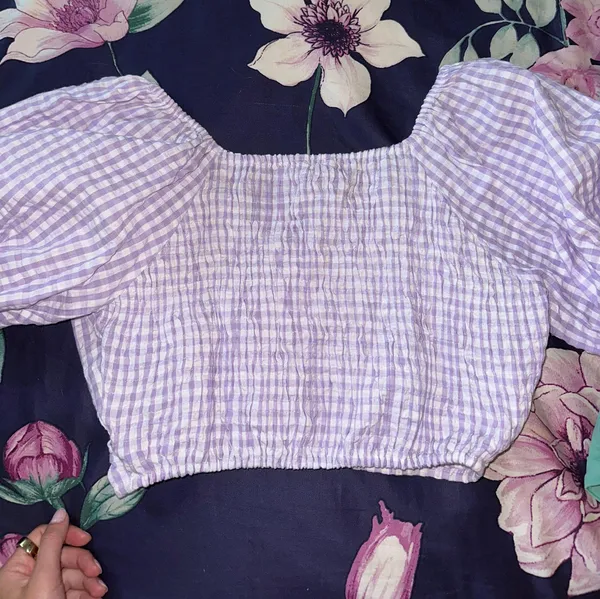 Gingham Crop Top - Image 2