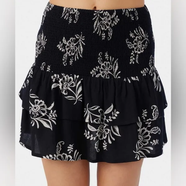O’Neill Cierra Nadia Paisley Smocked Mini Skirt Ruffled Womens Xl - Image 3