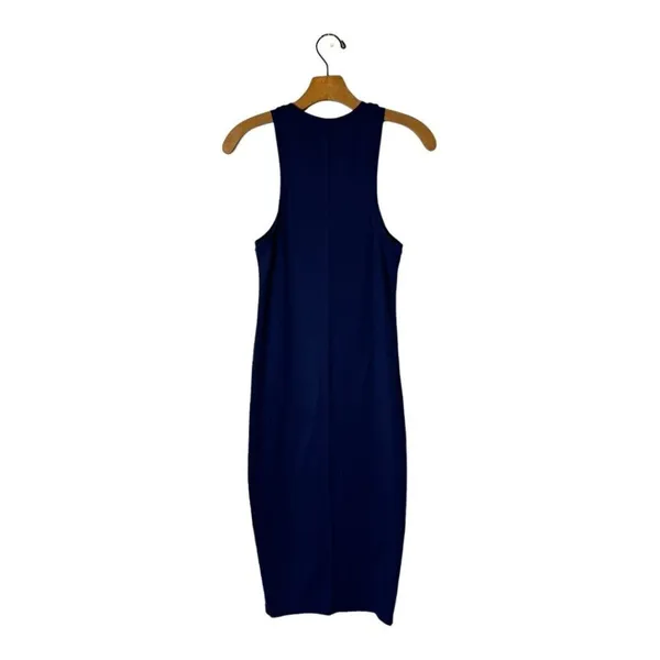 Leith Dress Women XS Blue Sleeveless‎ Crew Neck Racerback Midi Tank Athletic - Image 3