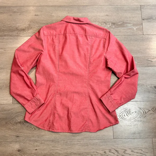 Duluth Trading Button Down‎ Shirt Top Size Small S Coolmax Pink Cotton Blend - Image 2