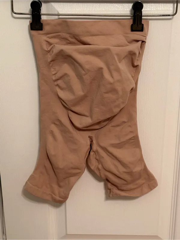 Skims Sculpting Mid Thigh Maternity Shapewear Shorts in Nude - Image 2
