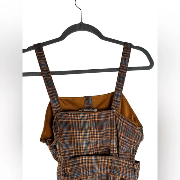 American Eagle Plaid Button Front‎ Mini Dress XS Belted Brown Fall Preppy - Image 5