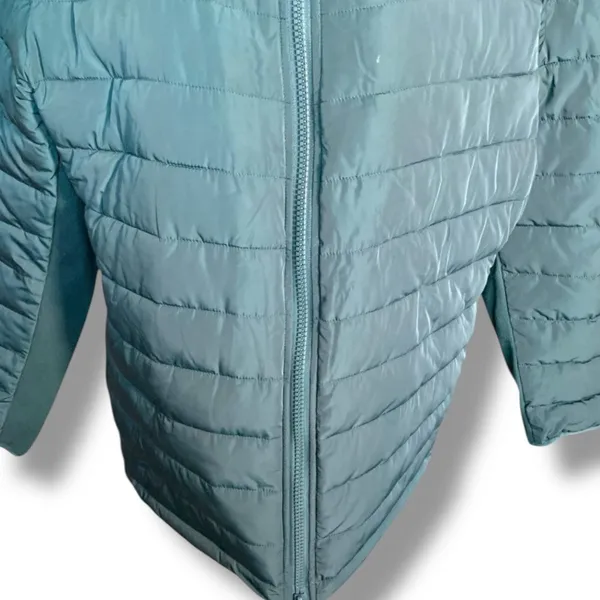 Universal‎ Standard Teal Hooded Puffer Jacket Quilted Medium NWT Comfort Panel - Image 5