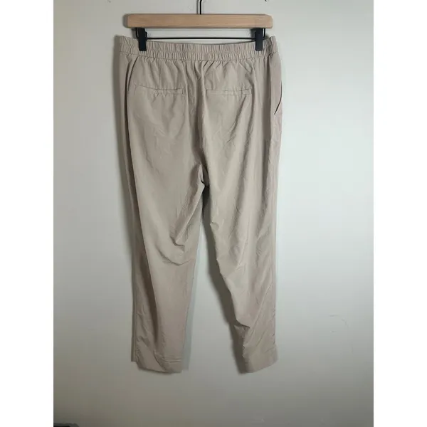 Banana Republic Airstretch Tapered Pant Khaki Beige Elastic Waist Ankle M - Image 7