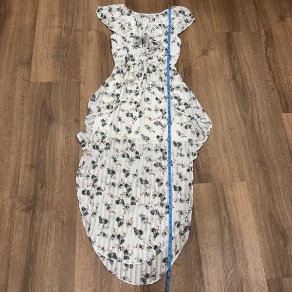 Elliatt Womens Sheer Flora Bloom Maxi Fluncy Ruffled Dress White Pink Size Small - Image 15
