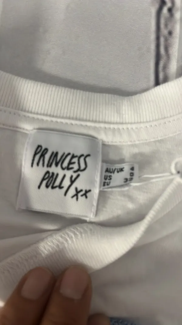 Princess Polly Organic Cotton Take Care Baby Tee Sz 0. - Image 3
