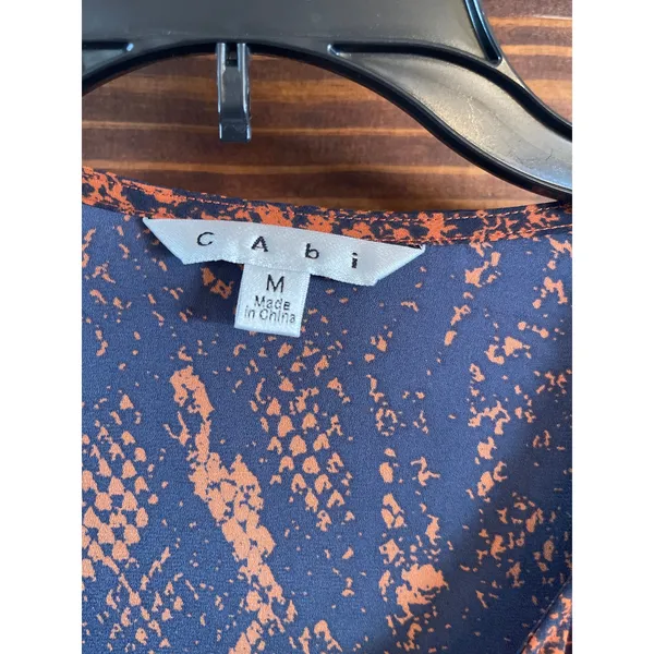 Cabi Python Border faux wrap blouse M - Image 4