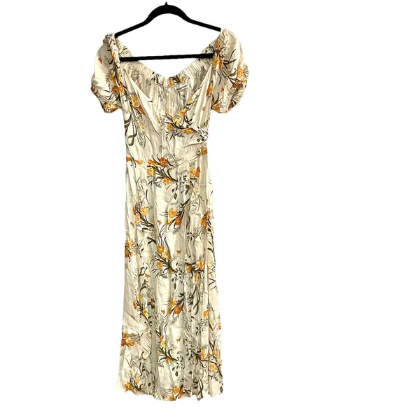 Reformation Pearl Midi Dress Aurora Floral Cream - Image 4
