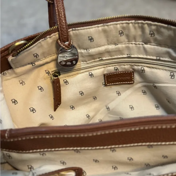 Dooney & Bourke Brown and Blue Tote - Image 4