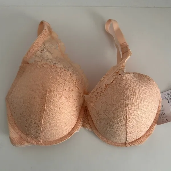 NWT Auden The Sublime Women’s Lace Plunge Push-Up Bra in Peach Size 34DDD - Image 4