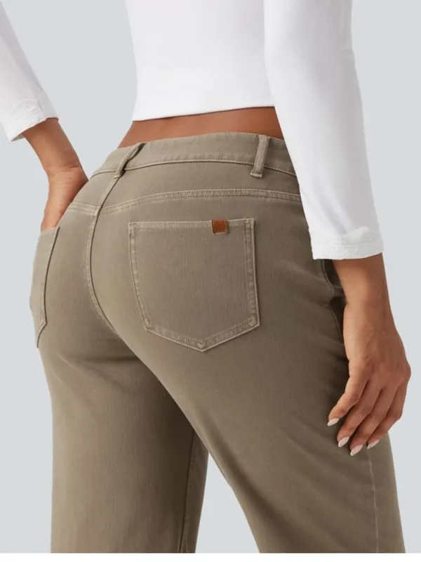 HALARA Wide-Leg Stretch Pants — YELLOW BEAN DENIM sz MEDIUM 8-10 - Image 5