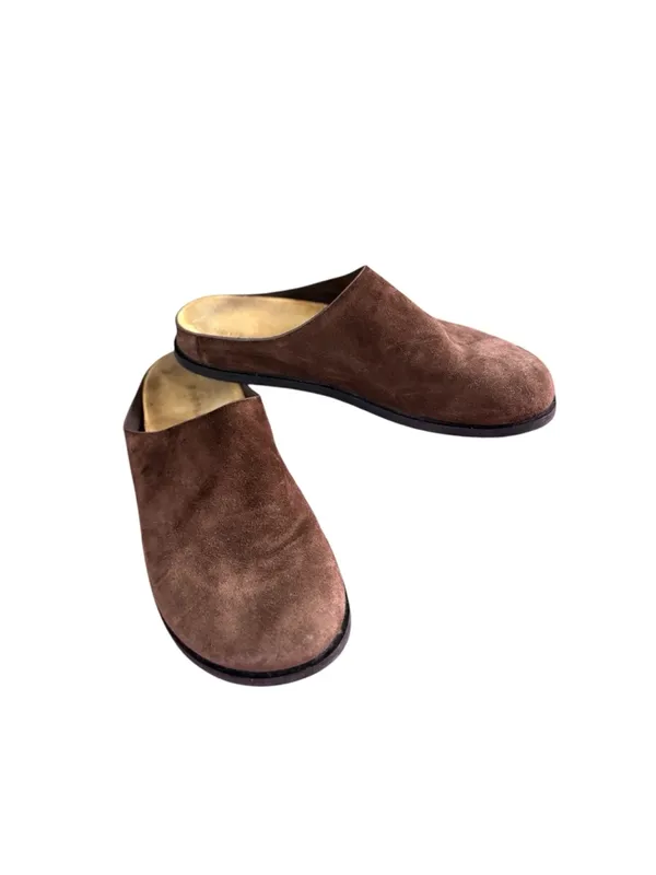 EVERLANE Suede Leather Brown Slip On Mules Clogs - Image 11