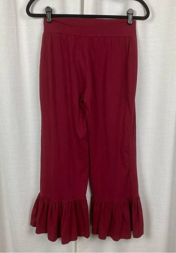 Matilda Jane Burgundy Red Big Ruffle Bottom Pants Sz.S - Image 9