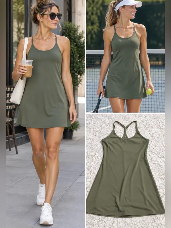 💥 Outdoor Voices The Exercise Dress Evergreen Built In Shorts Women’s S 🧡 - Image 2