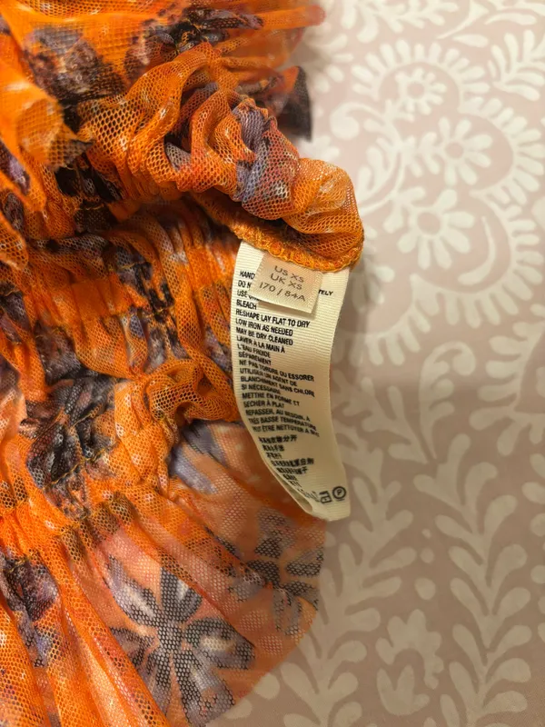Free People Orange Floral Blouse - Image 5