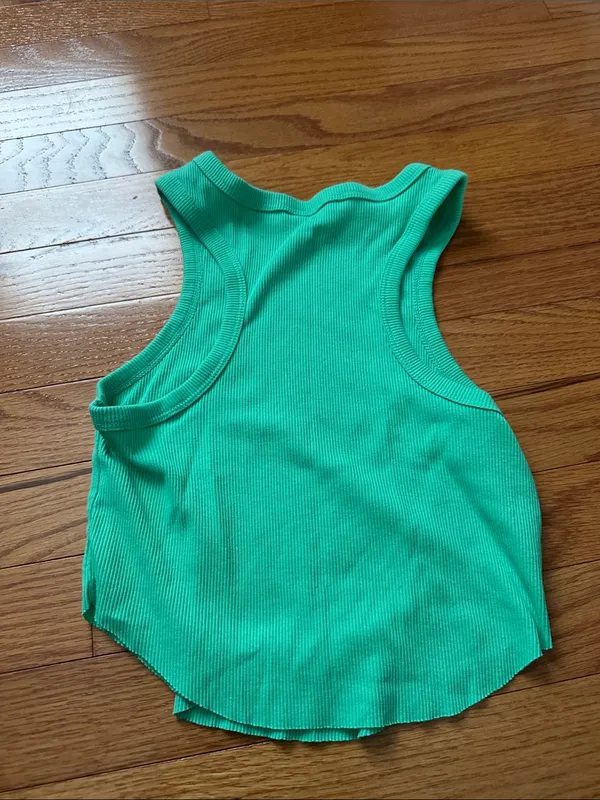 wild fable Ribbed High-Neck Tank Top in Bright Green - Image 2