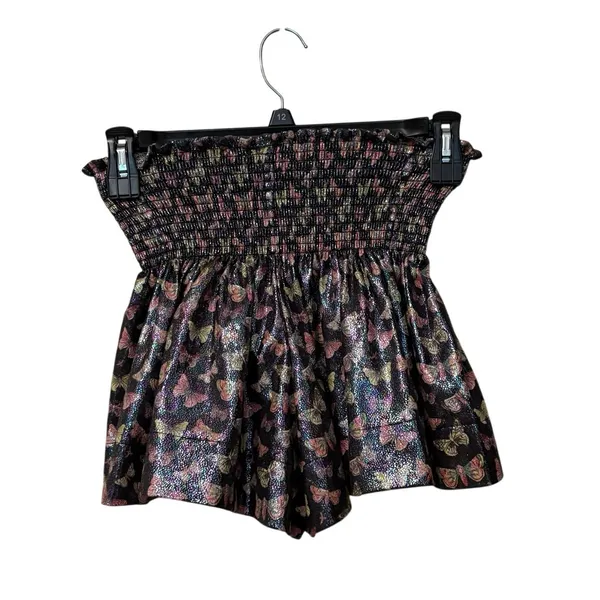 Queen of Sparkles Black Pink Holographic Butterfly Swing Shorts Size XS - Image 4