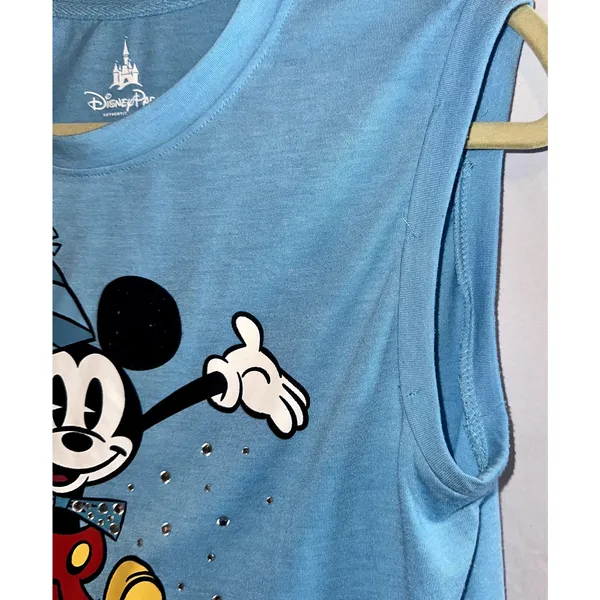 Mickey Mouse Rhinestone Size Medium Blue Birthday Tank for Women – DisneyLand - Image 4