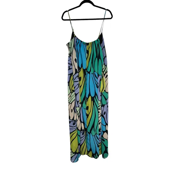 Sam Edelman Butterfly Wing Print Maxi‎ Dress Blue Green XL Boho Festival - Image 7