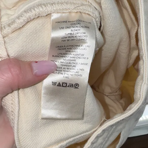 We The Free Osaka Cream Mid Rise Button Fly Barrel Jeans Women's 29 - Image 4