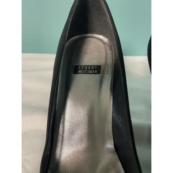 Stuart‎ Weitzman Black Suede Heels - Sz 7.5 Classic Elegance S-255 - Image 2