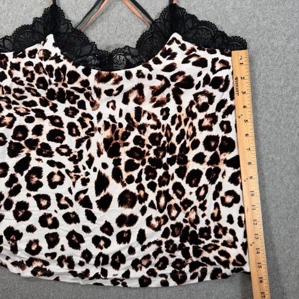 Soma Leopard Print Camisole Lounge Top Women's XL Criss Cross Double Strap - Image 4