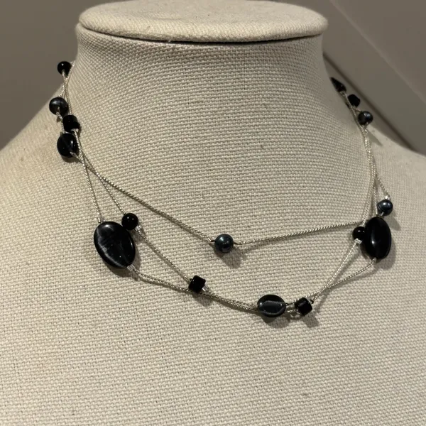 White House Black Market 18" Multi-Strand Black Bead Necklace - Image 11