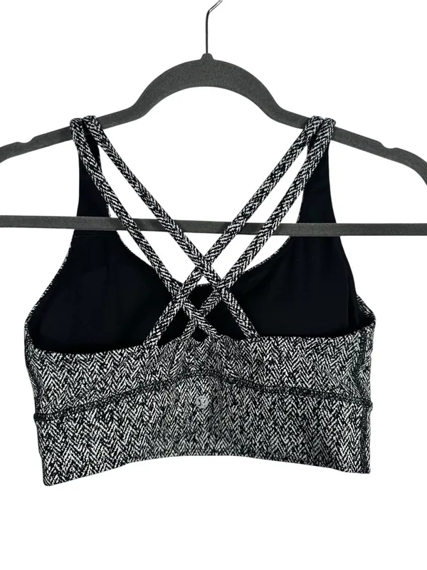 Lululemon Energy Bra Long Line Medium‎ Support B-D Cup Herringbone Black Size 8 - Image 4