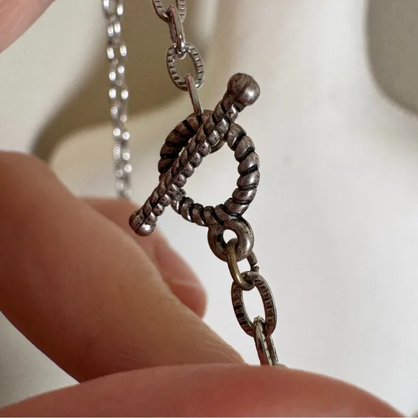 Silver Tone Charm Necklace Womens Jewelry Hearts Stars - Image 3