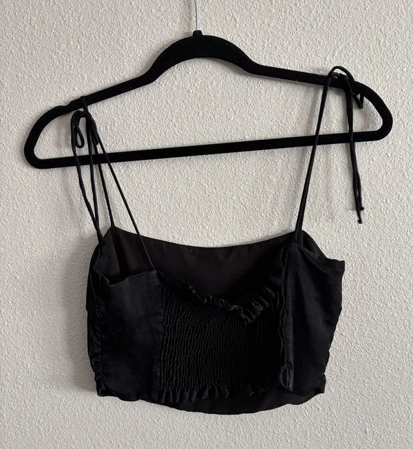 ZARA Black Crop Top Medium Tank - Image 2
