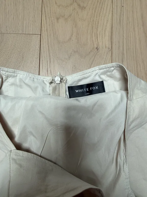 White Fox “Talk Back” Mini Dress Oatmeal - Image 3