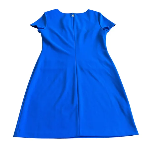 Tommy Hilfiger Faux Pocket Blue Sheath Dress Short Sleeve Size 12 Women's NWT - Image 9