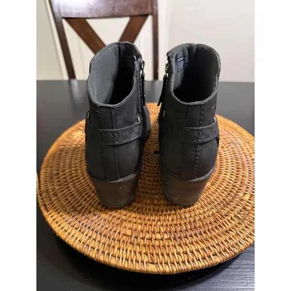 Teva Foxy Waterproof Leather‎ Ankle Boots Black Side Zip Harness Booties Womens - Image 7