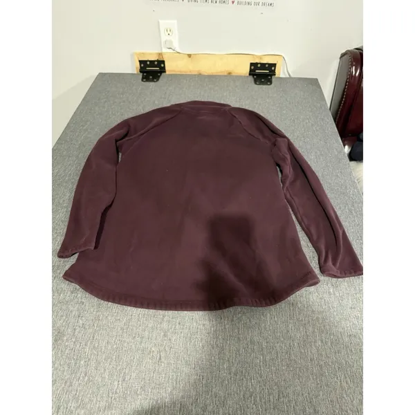 Athleta Cozy Karma Purple Fleece 1/4 Zip Mock Neck Raglan Sweatshirt M - Image 10
