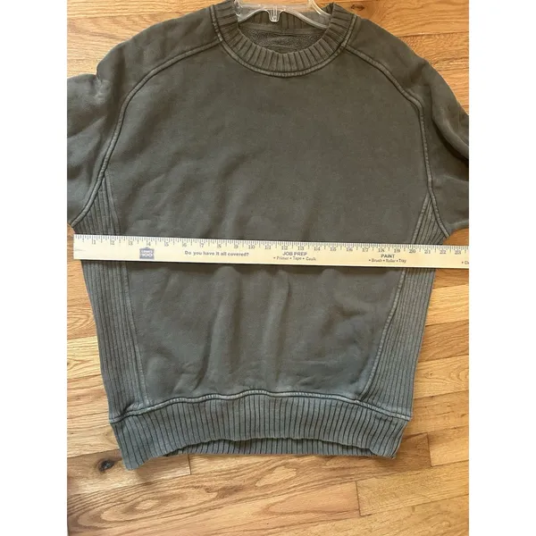 Aerie Down To Earth Oversized Crew Sweatshirt Olive Green Size XXS Comfort Cute - Image 8