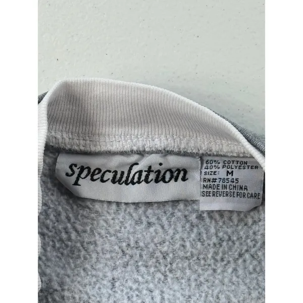 Speculation‎ Womens Sweatshirt M Gray Pink Floral Embroidered Crewneck Pullover - Image 5