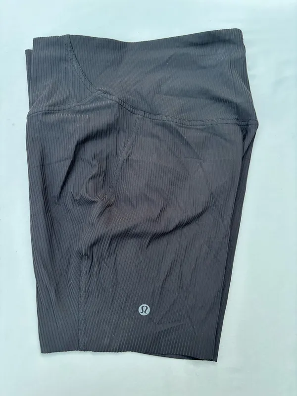 Lululemon Align Athletic Shorts Womens Black Logo Ribbed Stretch Size 10 - Image 5