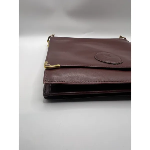 Cartier Vintage Must De Cartier Flap Bag Pouch No Strap Bordeaux - Image 3